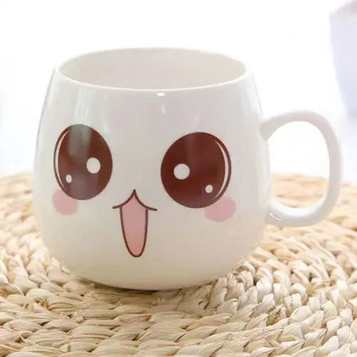 Creative Expression mug,Unique Porcelain Coffee Milk  Tea Mug Creative Cartoon Coffee White Travel Milk Cup Valentine's Day gift