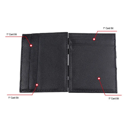Creative Genuine Leather Men Magic Wallet Double Open Bandage Banknote Clip with Card Holder Cowhide Money Purse Small Wallet
