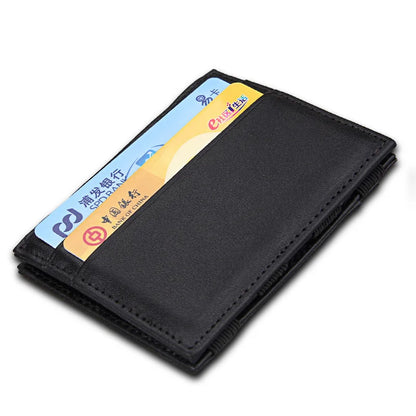 Creative Genuine Leather Men Magic Wallet Double Open Bandage Banknote Clip with Card Holder Cowhide Money Purse Small Wallet