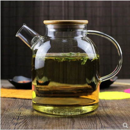 Creative Glass Teapot Large Capacity Cold Water Jug Tea Pot Fruit Juice Green Tea Container Transparent Kettle Practical Teaware