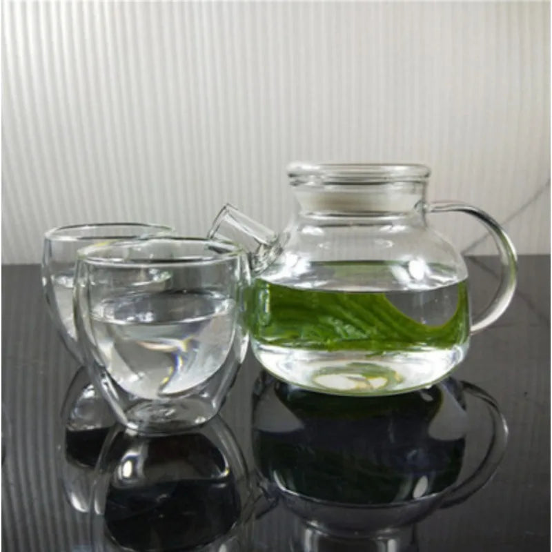 Creative Glass Teapot Large Capacity Cold Water Jug Tea Pot Fruit Juice Green Tea Container Transparent Kettle Practical Teaware
