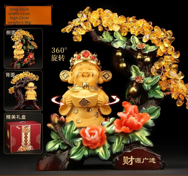 Creative God of Wealth Money Tree Ornaments To Attract Wealth Brave Hair Tree Living Room Wine Cabinet Decor Opening Gifts