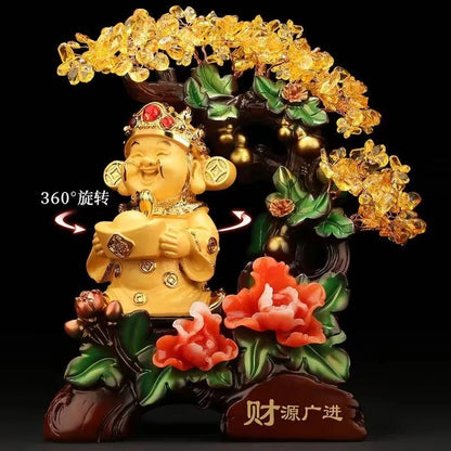 Creative God of Wealth Money Tree Ornaments To Attract Wealth Brave Hair Tree Living Room Wine Cabinet Decor Opening Gifts