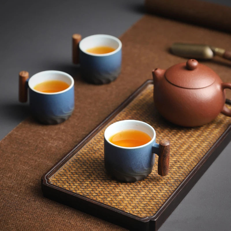 Creative Handmade Exquisite Coffee Cup Vintage Coffee Cup With Wooden Handle Mug Cups Mugs Drinkware Kitchen Dining Bar Home