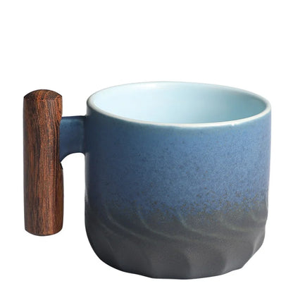 Creative Handmade Exquisite Coffee Cup Vintage Coffee Cup With Wooden Handle Mug Cups Mugs Drinkware Kitchen Dining Bar Home