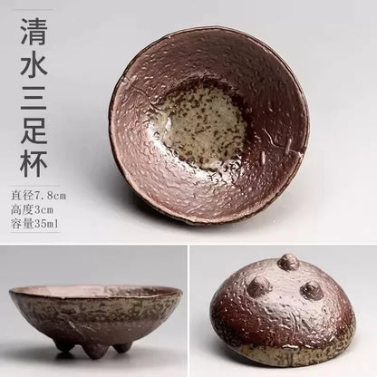 Creative Handmade Plum Blossom Turtle Chinese Retro Single Cup Kiyomizu Firewood Tea Kiln-turned Ceramic Master Cups Teaware Bar