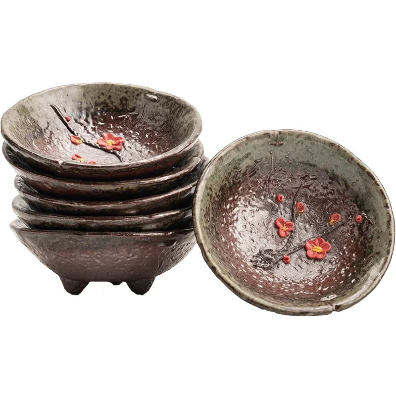 Creative Handmade Plum Blossom Turtle Chinese Retro Single Cup Kiyomizu Firewood Tea Kiln-turned Ceramic Master Cups Teaware Bar