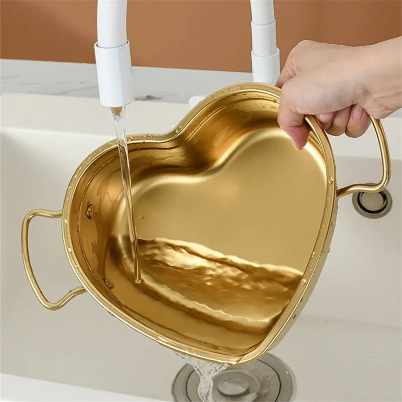 Creative Heart-Shaped Stainless Steel Saucepan Kitchen Frying Pan Soup Ramen Seafood Cooking Pots Household Kitchenware Utensils