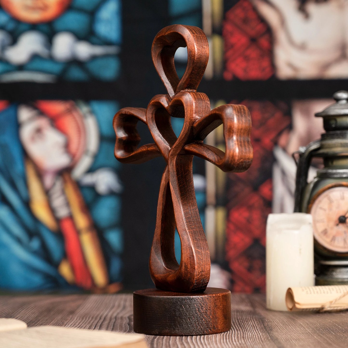 Creative Hollow Love Cross Desktop Ornaments Home Living Room Wooden Decorations Couple Wedding Gifts Free Shipping