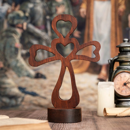 Creative Hollow Love Cross Desktop Ornaments Home Living Room Wooden Decorations Couple Wedding Gifts Free Shipping