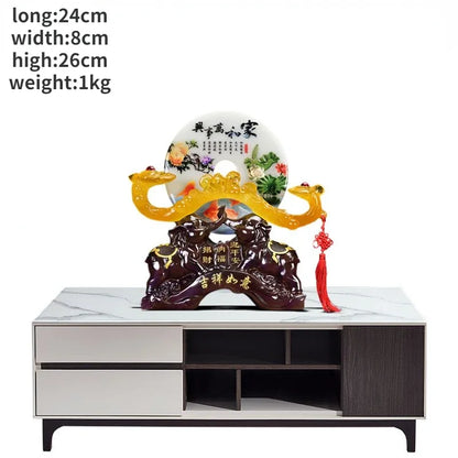 Creative Housewarming Elephant Peace Button Ornament Living Room Office Decor Home Crafts