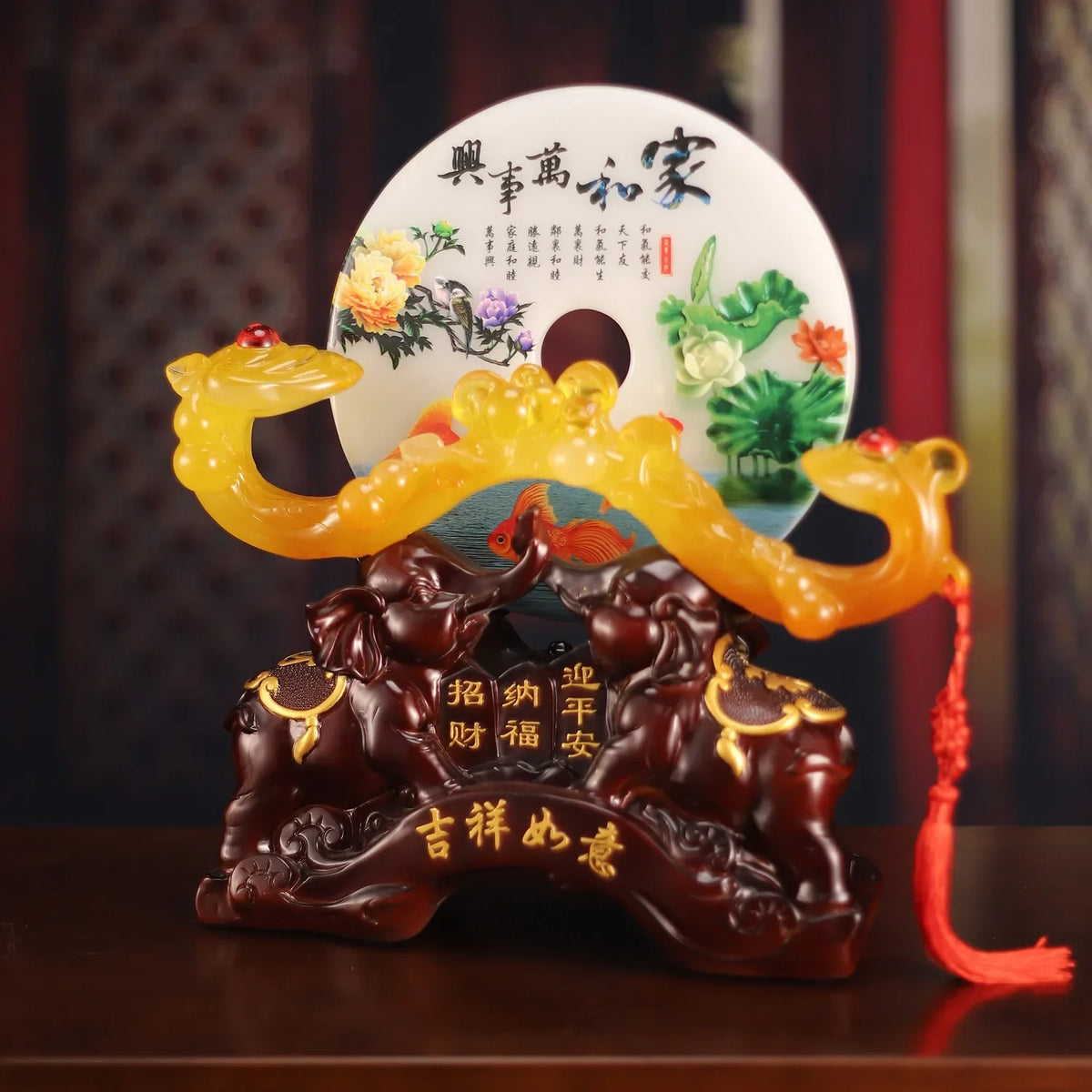 Creative Housewarming Elephant Peace Button Ornament Living Room Office Decor Home Crafts