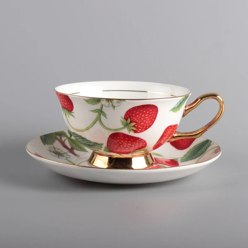 Creative Leopard Print Coffee Cup & Saucer Set Quality Hand-painted Phnom Penh Tea cup Ceramic Drinkware Pastoral Flowers Cups