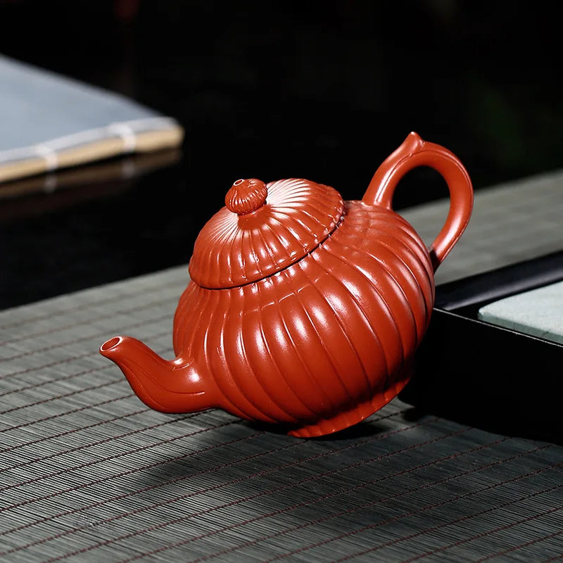 Creative Lotus Leaf Tea Maker Yixing Purple Clay Beauty Tea Pot Authentic Raw Ore Dahongpao Teapot Zisha Tea Set Supplies 255ml