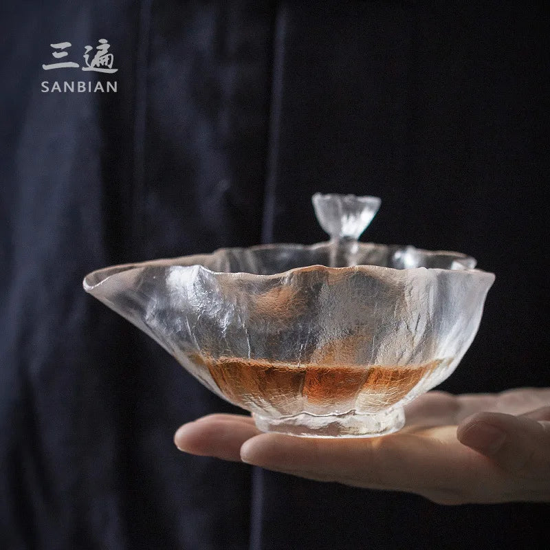 Creative Lotus Seedpod Pitcher Glass Frozen Glass Cup Dewaxing Fair Mug Japanese Tea Ceremony Tea Pot