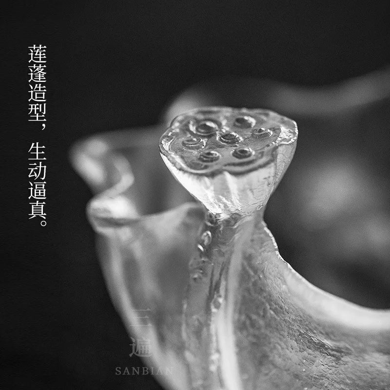 Creative Lotus Seedpod Pitcher Glass Frozen Glass Cup Dewaxing Fair Mug Japanese Tea Ceremony Tea Pot