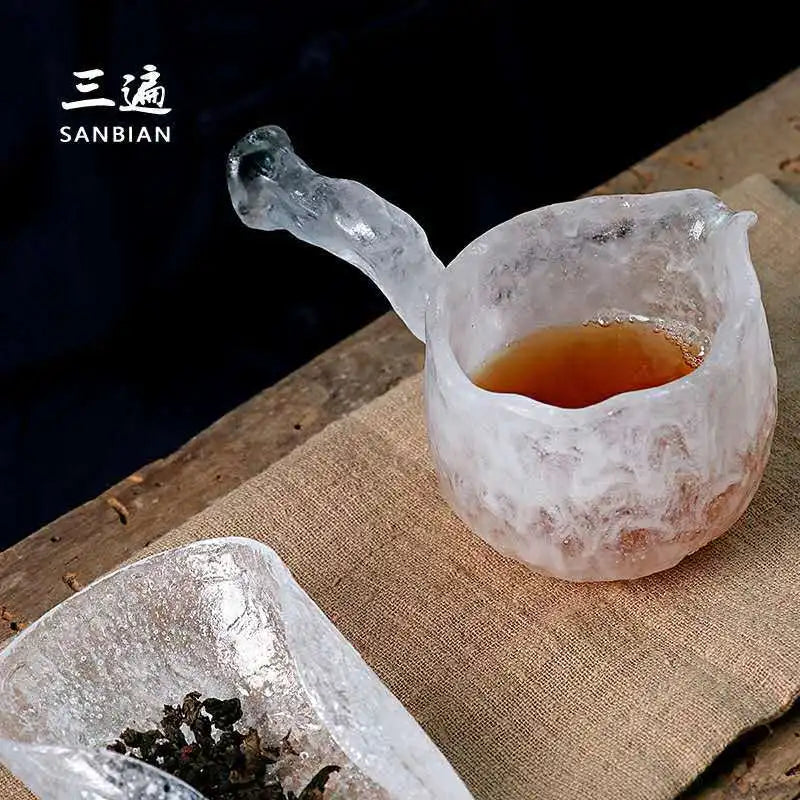 Creative Lotus Seedpod Pitcher Glass Frozen Glass Cup Dewaxing Pure Fair Mug Japanese Tea Ceremony Tea Pot