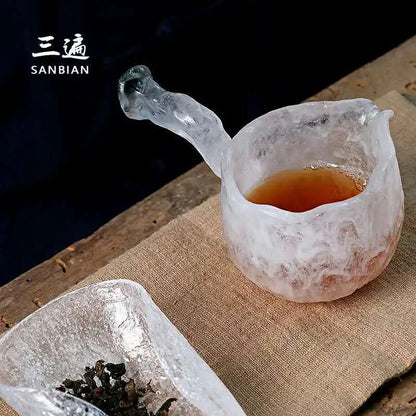Creative Lotus Seedpod Pitcher Glass Frozen Glass Cup Dewaxing Pure Fair Mug Japanese Tea Ceremony Tea Pot