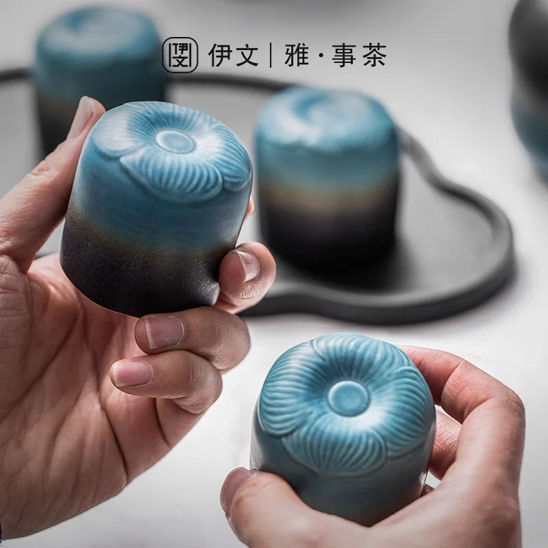 Creative Master Cup Coffee Tea Ceramics Tea Set A Single Cup of Persimmon Chinese Household Handmade Kung Fu Teacup Teaware Bar