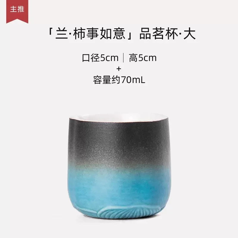 Creative Master Cup Coffee Tea Ceramics Tea Set A Single Cup of Persimmon Chinese Household Handmade Kung Fu Teacup Teaware Bar