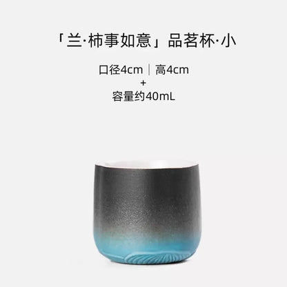 Creative Master Cup Coffee Tea Ceramics Tea Set A Single Cup of Persimmon Chinese Household Handmade Kung Fu Teacup Teaware Bar