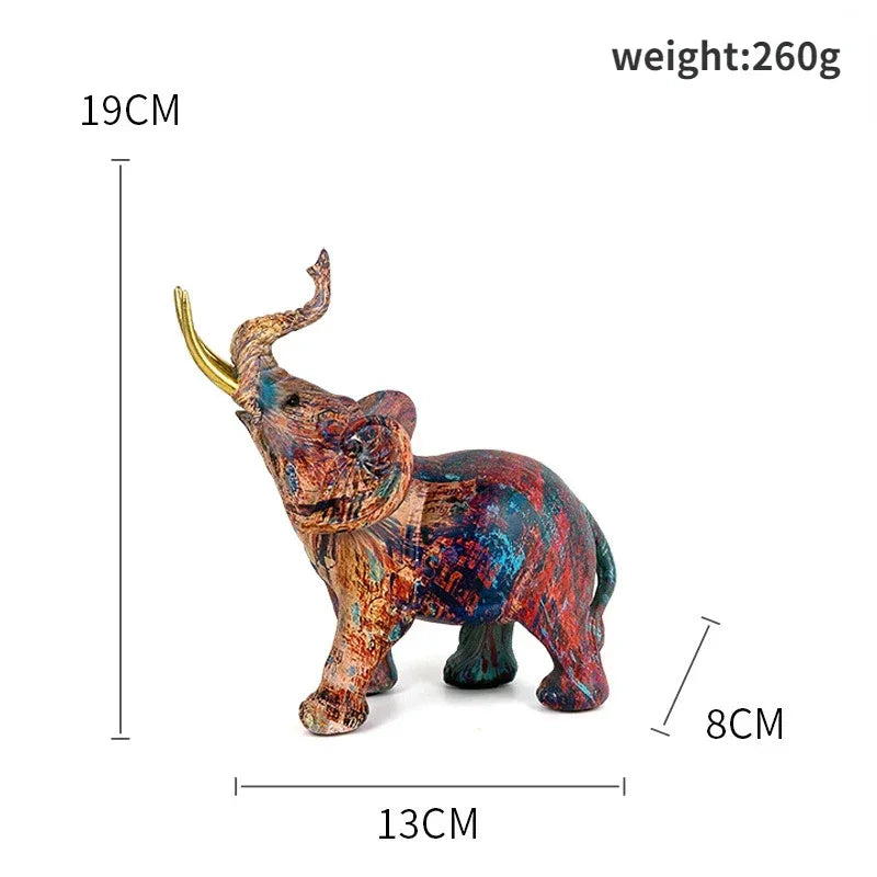 Creative Modern Simple Art Animal Elephant Ornaments Crafts Living Room Entrance Desk Resin Decoration