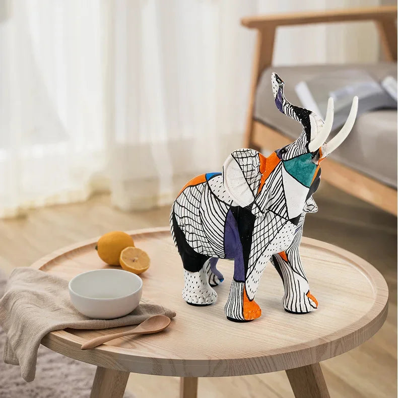 Creative Modern Simple Art Animal Elephant Ornaments Crafts Living Room Entrance Desk Resin Decoration