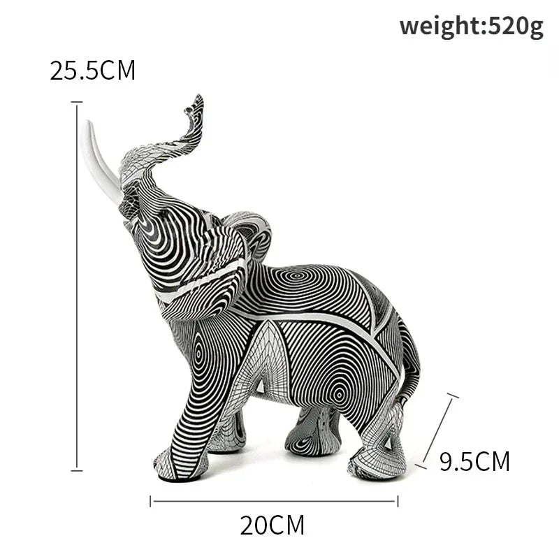 Creative Modern Simple Art Animal Elephant Ornaments Crafts Living Room Entrance Desk Resin Decoration