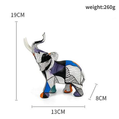 Creative Modern Simple Art Animal Elephant Ornaments Crafts Living Room Entrance Desk Resin Decoration