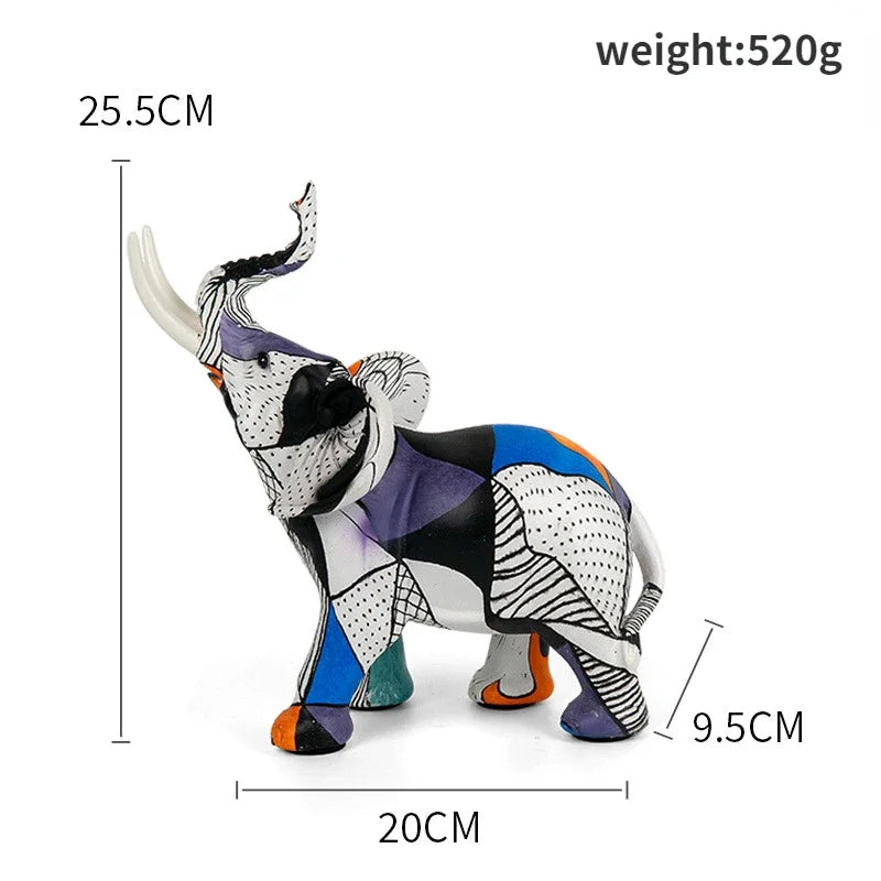 Creative Modern Simple Art Dazzling Elephant Ornaments Crafts Living Room Entrance Desk Resin Decor