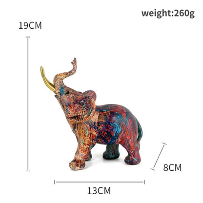 Creative Modern Simple Art Dazzling Elephant Ornaments Crafts Living Room Entrance Desk Resin Decor