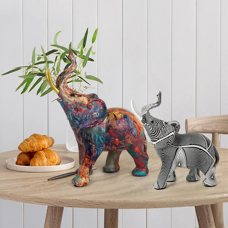 Creative Modern Simple Art Dazzling Elephant Ornaments Crafts Living Room Entrance Desk Resin Decor