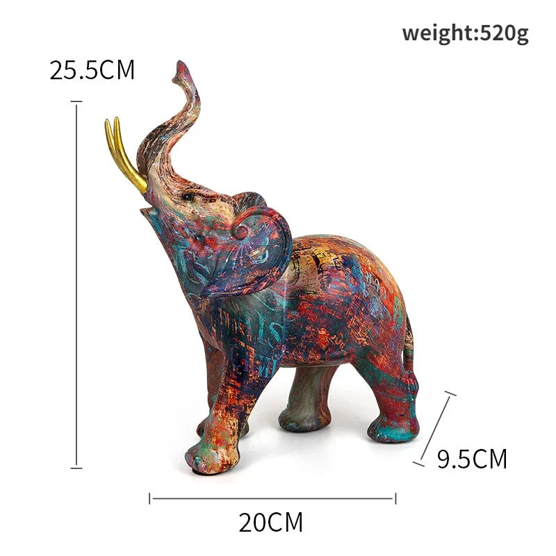 Creative Modern Simple Art Dazzling Elephant Ornaments Crafts Living Room Entrance Desk Resin Decor