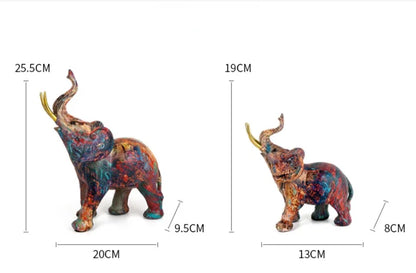 Creative Modern Simple Art Dazzling Elephant Ornaments Crafts Living Room Entrance Desk Resin Decor