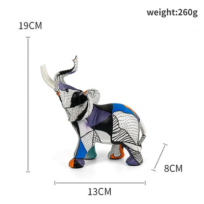 Creative Modern Simple Art Dazzling Elephant Ornaments Crafts Living Room Entrance Desk Resin Decor