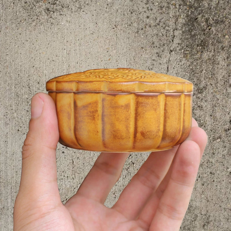 Creative Mooncake Tea Caddy Ceramic Travel Portable Sealed Pot, Pottery Storage Jar, Tea Set, Tea Warehouse, Tea Caddy