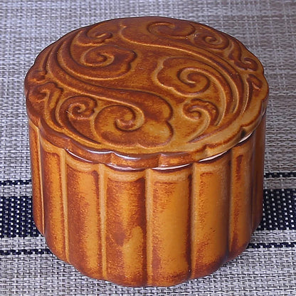 Creative Mooncake Tea Caddy Ceramic Travel Portable Sealed Pot, Pottery Storage Jar, Tea Set, Tea Warehouse, Tea Caddy