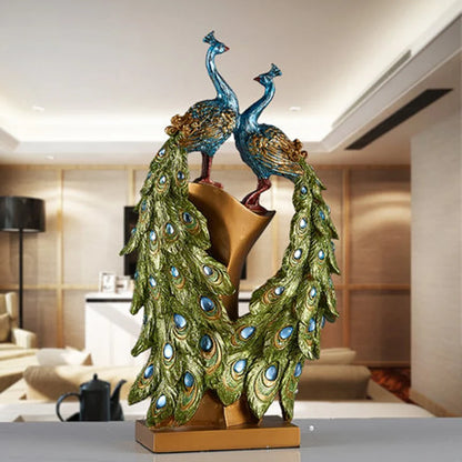 Creative Natural Resin Phoenix Figurine, Animal Bird Statue, Desktop Decoration, Living Room, Wine Cabinet, Ornament Gift,
