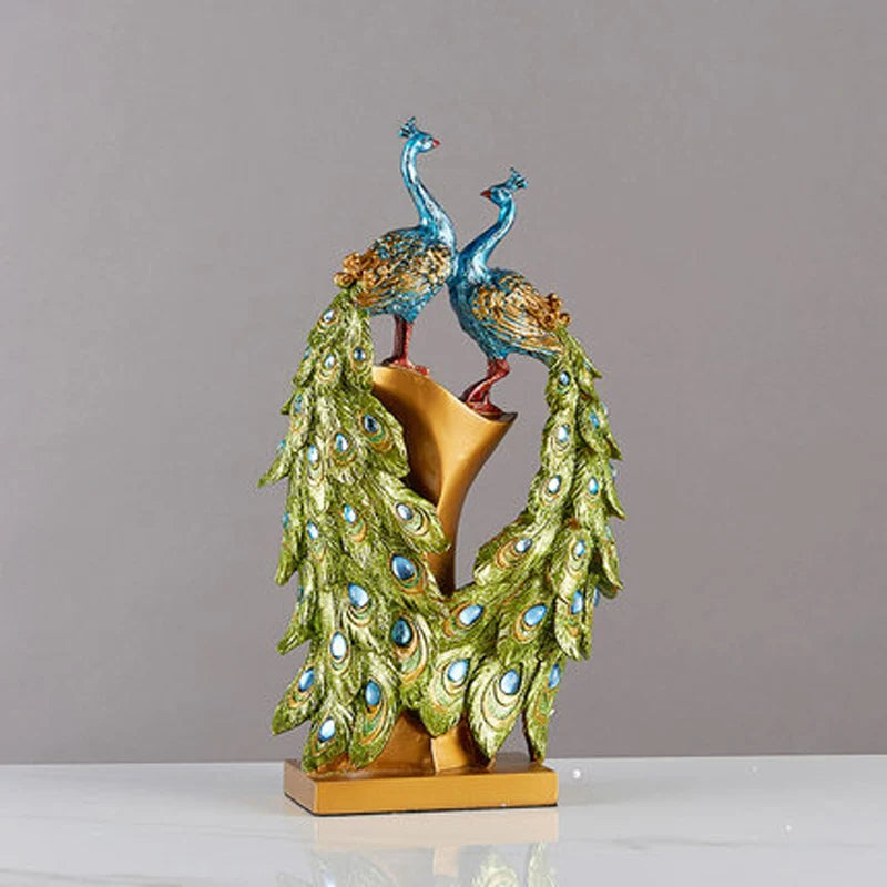 Creative Natural Resin Phoenix Figurine, Animal Bird Statue, Desktop Decoration, Living Room, Wine Cabinet, Ornament Gift,