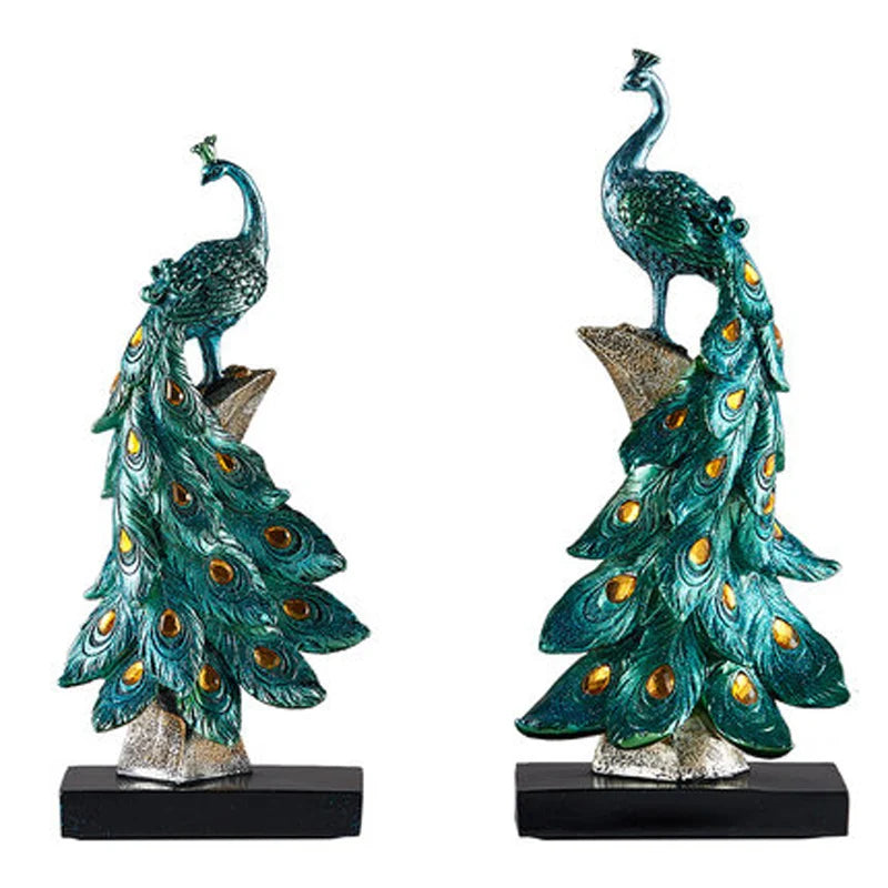 Creative Natural Resin Phoenix Figurine, Animal Bird Statue, Desktop Decoration, Living Room, Wine Cabinet, Ornament Gift,