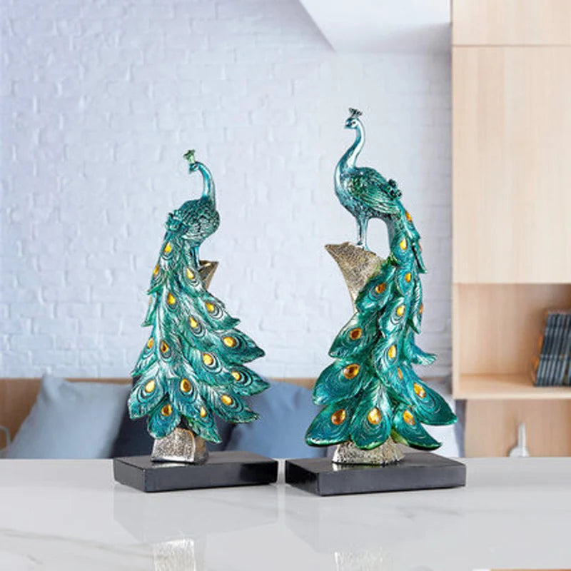 Creative Natural Resin Phoenix Figurine, Animal Bird Statue, Desktop Decoration, Living Room, Wine Cabinet, Ornament Gift,