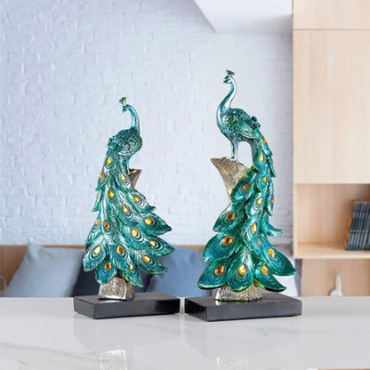 Creative Natural Resin Phoenix Figurine, Animal Bird Statue, Desktop Decoration, Living Room, Wine Cabinet, Ornament Gift,