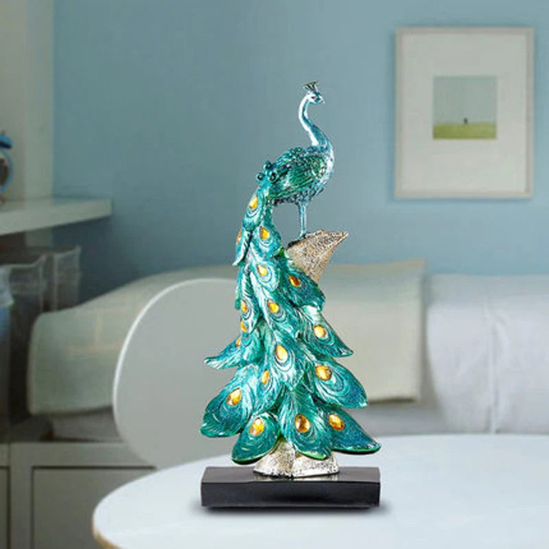Creative Natural Resin Phoenix Figurine, Animal Bird Statue, Desktop Decoration, Living Room, Wine Cabinet, Ornament Gift,