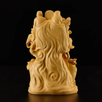 Creative Orange Decoration Home Decor China Buddhism 9 6 16cm Wood Statues Sculptures Backyard Garden Decorations Free Shipping