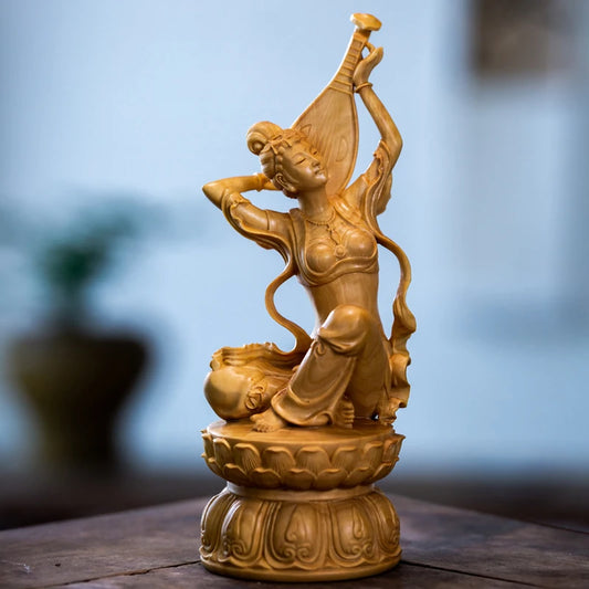 Creative Orange Decoration Home Decor China Wood People Statues Sculptures Buddha Clearance