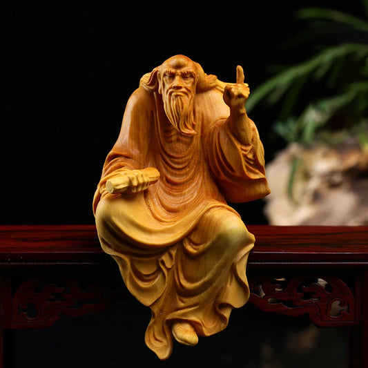 Creative Orange Sculptures Decoration People Laozi China Wood Statues Sculptures Backyard Garden Decorations Rushed