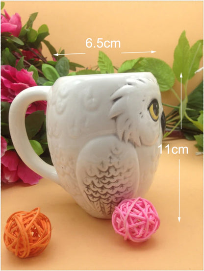 Creative Owl Mug Ceramic Mugs,Ceramic Milk Tea Cup Breakfast Morning Mug  Coffe Cup Xmas Gift Collection,Cartoon Coffee cup