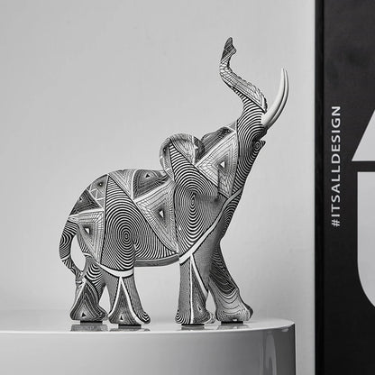 Creative Painted Elephant Sculptures Nordic Home Living Room Decoration Resin Animal Statue Room Decor Figurines for Interior