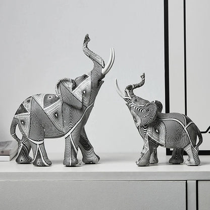 Creative Painted Elephant Sculptures Nordic Home Living Room Decoration Resin Animal Statue Room Decor Figurines for Interior