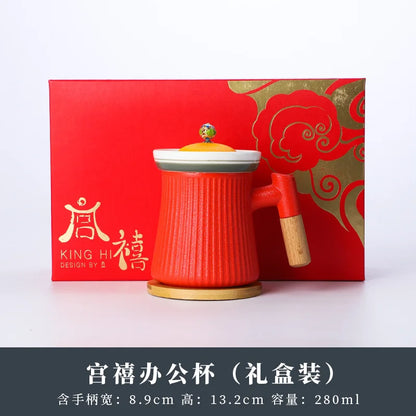 Creative Palace Style Tea Cup Cups Office Ceramic Mug With Filter Teaware Kitchen Dining Bar Home Garden